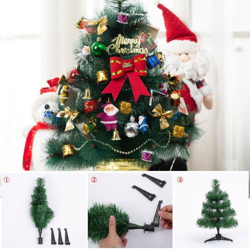 Mini Christmas Tree 60cm with LED Lights and Ornaments 2