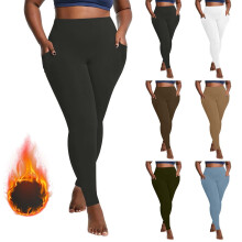 Women's High-Waist Thick Leggings with Pockets, Quick-Dry