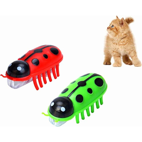 Mini Electric Robot Beetle Toy for Cats 2 pcs