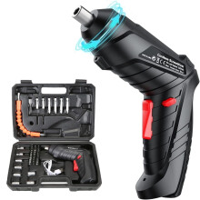 Cordless Electric Screwdriver Set with LED Light and