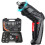 Cordless Electric Screwdriver Set with LED Light and 1
