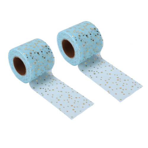 Glitter Tulle Rolls Shiny Netting Fabric 2 Pcs