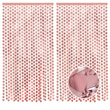 Rose Gold Heart Fringe Curtains for Wedding Backdrop