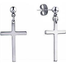 Stainless Steel Cross Dangle Stud Earrings 1 Pair