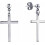 Stainless Steel Cross Dangle Stud Earrings 1 Pair 1