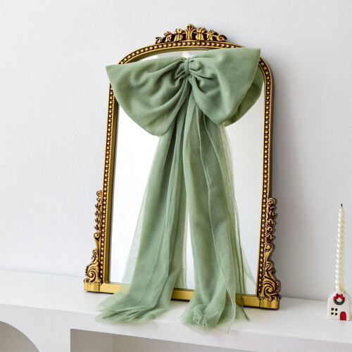 Green Velvet Christmas Bow Oversized 29.5 Inch