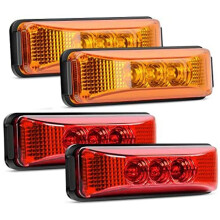 AUTOXBERT LED Side Marker Light Amber Red 3LED Waterproof