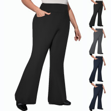 Women's Plus Size Flare Leggings with Pockets High Waist