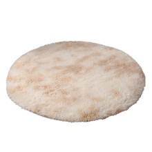Round Tie-Dyed Carpet Beige Light Tan 5x7 ft