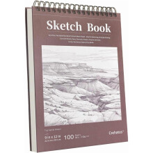 Sketch Book 9 x 12 inches Top Spiral Bound 100 Sheets