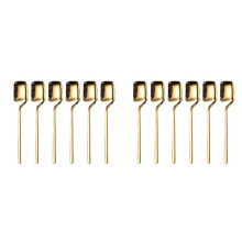 Kaffee Löffel,12 Stück Espresso Löffel,5,6 Zoll Edelstahl Kleine Löffel Tee Löffel Tiny Löffel (Gold)