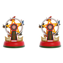 2X Xmas Gloeiende Muziek Carrousel Reuzenrad Kerstcadeaus Kerstavondcadeaus Kerstornamenten Woondecoratie Geschenken B