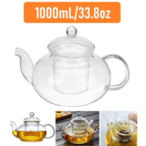 Clear Glass Teapot with Infuser 1000 ml