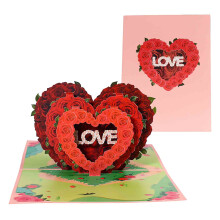 Romantic 3D Pop-Up Anniversary Card with Hollow Paper
