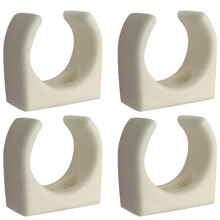 4 Pcs Nylon Ladder Clip Boat Hook Clip for Size 1-1/4Inch Diameter per Set UV Marine Accessories Yacht Boat,White