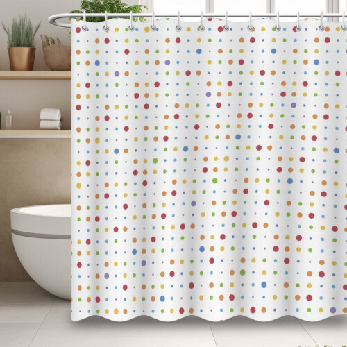 Κουρτίνα Μπάνιου Polka Dot Μοντέρνα Μινιμαλιστική12Hooks