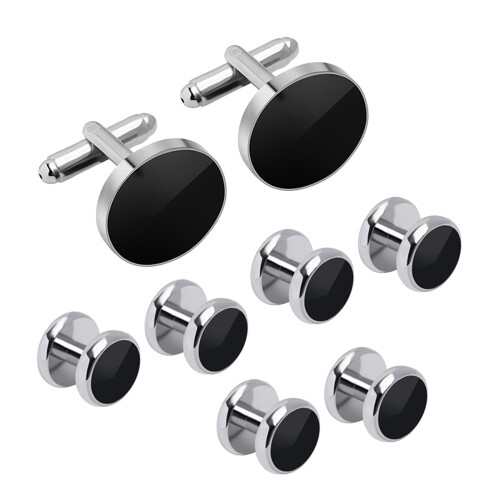 Cufflinks and Studs Set Classic Solid Formal 2 Cufflinks 6