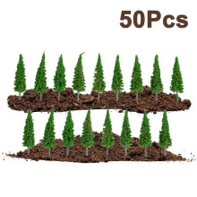 HO Scale Model Train Scenery Trees 55mm Mini 50pcs
