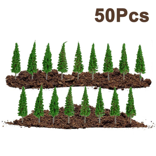 HO Scale Model Train Scenery Trees 55mm Mini 50pcs