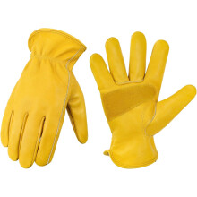 Leather Work Gloves Cowhide Puncture Cut Resistant