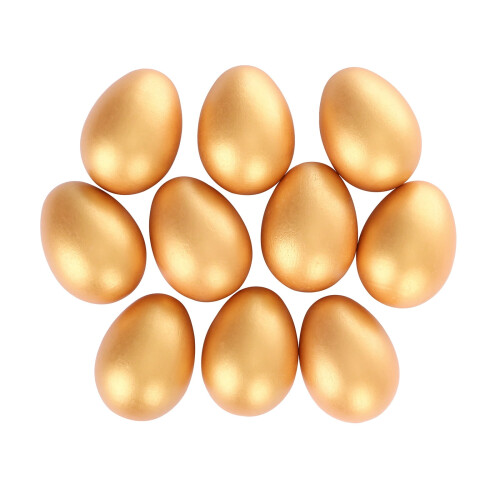 Wooden Simulation Easter Eggs 2.3 Inch Solid 10 Pack
