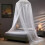 White mosquito net canopy for queen beds ceiling-mounted 1