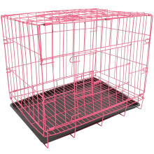 Folding Pet Cage for Small Medium Dogs Cats Rabbits Pink
