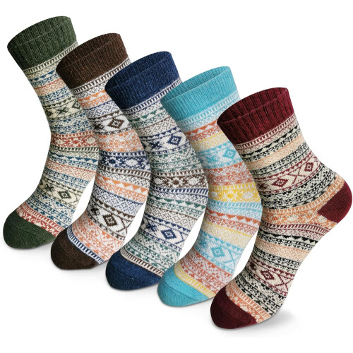 PUMIER Women's Wool Crew Socks Warm Thick Soft