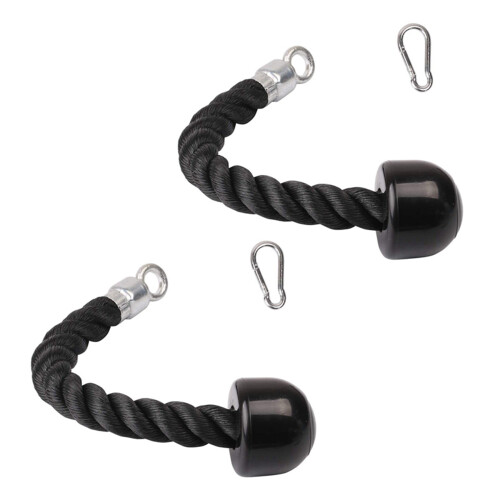 2X Heavy Duty Tricep Pull Down Single Rope with Snap Hook, Fitness Attachment Cable Machine Pulldown Rope for Home Gym