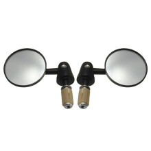 Aluminum Bar End Mirror Rotatable Collapsible Convex 22mm 1