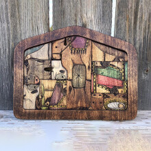 Nativity Wooden Puzzle with Burned Design Photo Frame