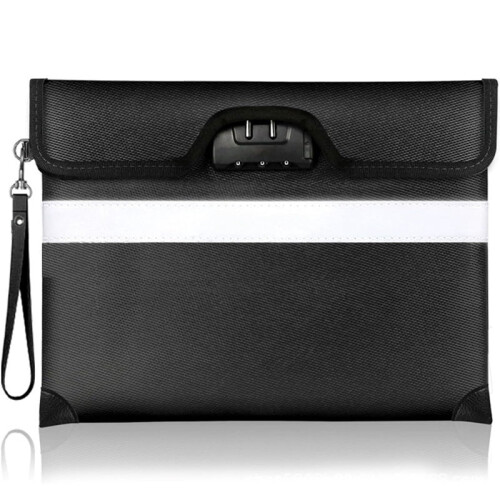 Fireproof Document Bag with Lock and Zipper