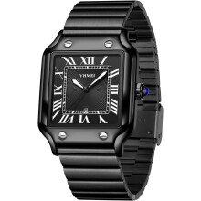 Unisex Square Roman Numeral Watch Silver Stainless Steel