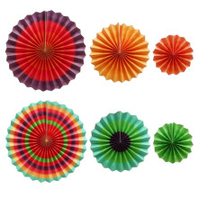 Tissue Paper Hanging Fans Party Decor Set 6 pcs