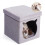 Velvet Pet Ottoman Cube Cat House Gray Square 1