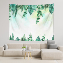 Tapisserie Ă feuilles vertes, palmier tropical, aquarelle, 104 x 88 pouces