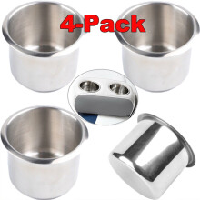 XUKEY Stainless Steel Cup Holders Mount 4-Pack