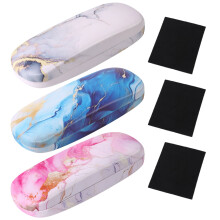 Hard Shell Eyeglasses Case Set 3 Pcs with Cleaning Cloth