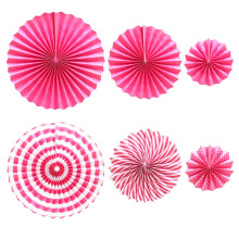 Tissue Paper Hanging Fans Party Decor Set 6 pcs