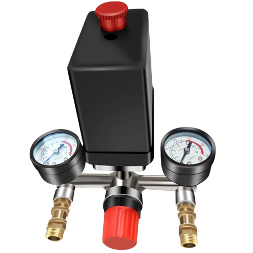 Air Compressor Pressure Switch Manifold Regulator Gauge 2