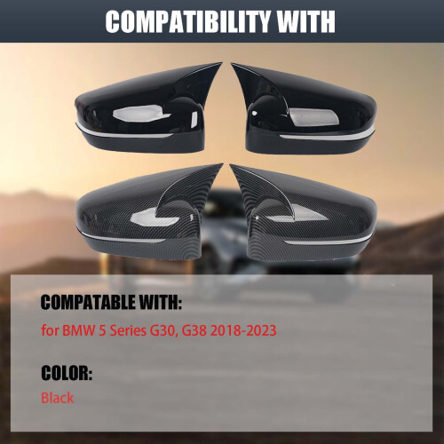 BMW 5 Series G30/G38 Exterior Mirror Caps Black 1