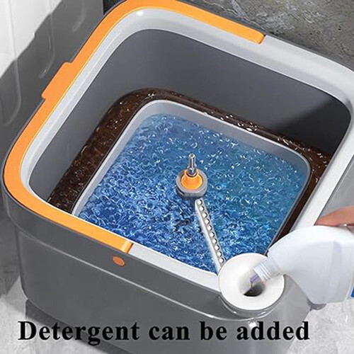 Spin Mop and Bucket Set with 2 Microfiber Pads 2