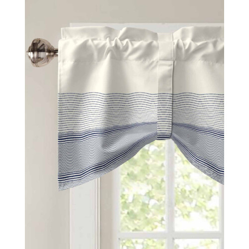 Blue and White Striped Valance for Kitchen Bathroom Bedroom 2