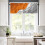 Geometric Kitchen Curtain Set Orange Grey 3-Pc 3