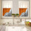 Geometric Kitchen Curtain Set Orange Grey 3-Pc 4