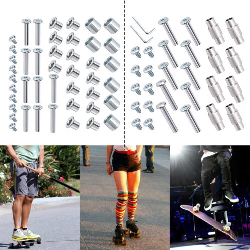 Inline Skate Axle Spacer Bearing Screw Set with Wrench 1