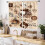 Farmhouse Coffee Curtains Beige Latte Tea Cup Design 2 2