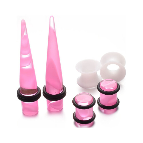 Ear Stretching Kit Acrylic Tapers and Plugs 50 Pieces 2