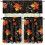 Maple Leaves Red Kitchen Curtains Rod Pocket 3-Piece Set 4