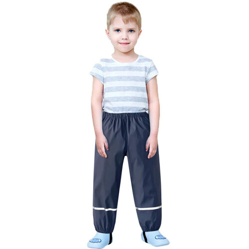 Kids Rain Pants Waterproof Full-Length Lightweight 1